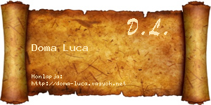 Doma Luca névjegykártya